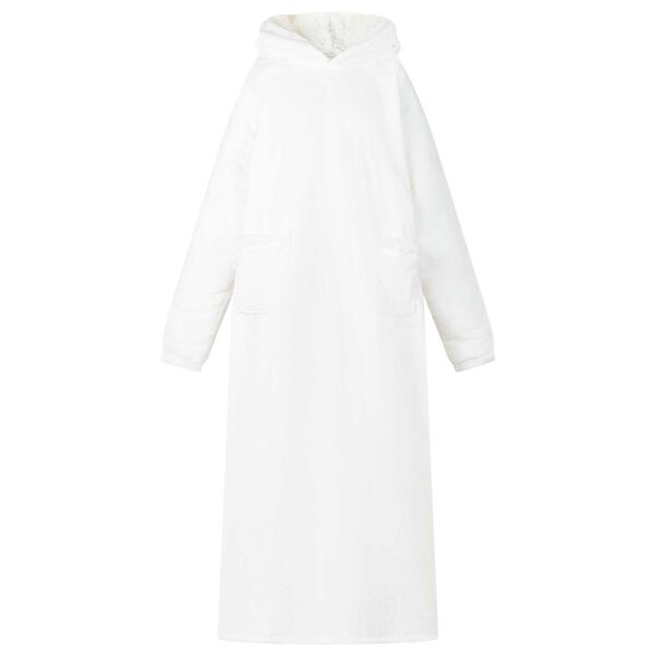 vidaXL Sweat à capuche couverture Blanc l Polaire et flanelle