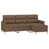 vidaXL Canapé à 3 places avec repose-pieds Marron 180 cm Tissu