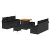 vidaXL Ensemble de canap&eacute; de jardin 9 pc Noir polyrotin