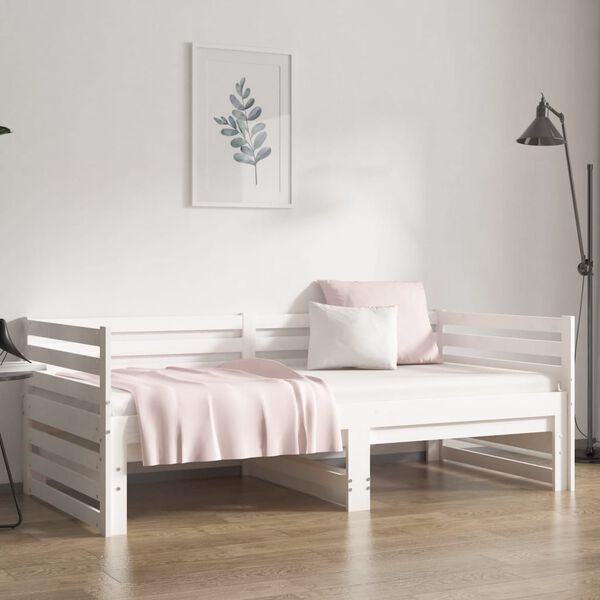 vidaXL Lit coulissant sans matelas blanc 2x(80x200)cm