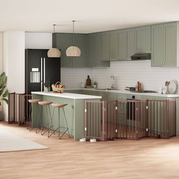 vidaXL Barri&egrave;re pour chien porte pliable 15 panneaux bois de peuplier