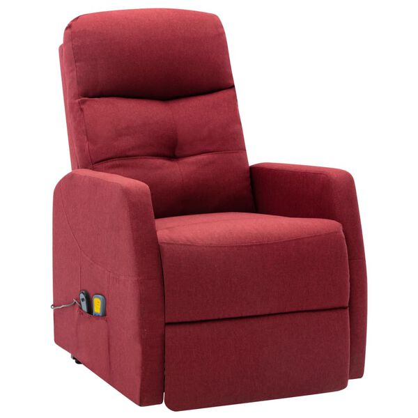 vidaXL Fauteuil de massage Rouge bordeaux Tissu