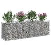 vidaXL Lit sur&eacute;lev&eacute; gabion Argent&eacute; 200 x 50 x 60 cm Acier galvanis&eacute;