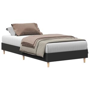 vidaXL Cadre de lit sans matelas noir 100x200 cm bois d'ing&eacute;nierie