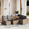 vidaXL Salon de jardin avec coussins 8 pcs beige r&eacute;sine tress&eacute;e
