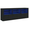 vidaXL Buffet avec lumières LED noir 181,5x37x67 cm