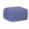 vidaXL Pouf tricot&eacute; &agrave; la main Bleu 50x50x30 cm Coton