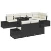 vidaXL Ensemble de canap&eacute; de jardin avec coussin 9 pcs Noir et cr&egrave;me