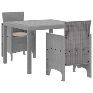 vidaXL Ensemble de salle &agrave; manger pour jardin 3 pcs Gris clair