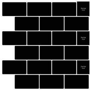 vidaXL Carreau de m&eacute;tro 10 pc Noir 30 x 30 cm Polyur&eacute;thane et PET
