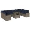 vidaXL Ensemble de canap&eacute; de jardin 11 pcs avec coussins gris r&eacute;sine tress&eacute;e