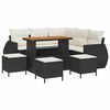 vidaXL Ensemble de canapé de jardin 9 pcs Noir polyrotin