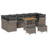 vidaXL Ensemble de canap&eacute; de jardin avec coussin 10 pcs Gris