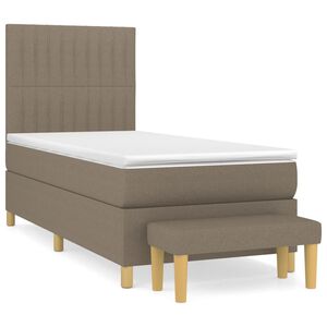 vidaXL Sommier &agrave; lattes de lit avec matelas Taupe 80x200 cm Tissu