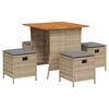 vidaXL Ensemble &agrave; manger de jardin avec coussins 5pcs Beige poly rotin