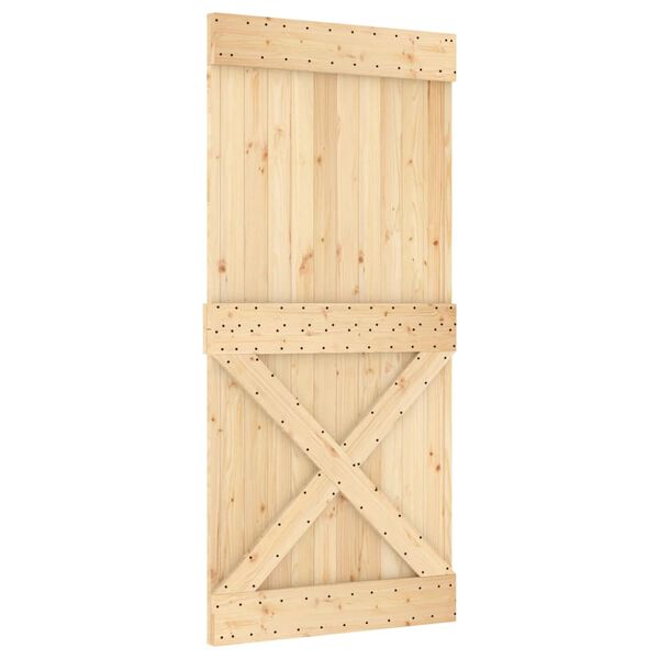 vidaXL Porte coulissante et kit de quincaillerie 95x210 cm pin massif