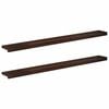 vidaXL Appuis de fen&ecirc;tre 2 pc Marron fonc&eacute; 160 x 20 x 2 cm
