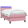 vidaXL Sommier &agrave; lattes de lit avec matelas et LED rose 80x220 cm velours
