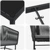 vidaXL Ensemble de salle &agrave; manger pour jardin avec coussin 7 pcs Noir