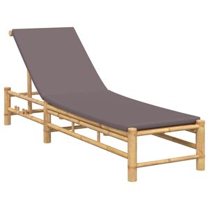 vidaXL Transat avec coussins 55 x 199 x 30 cm en bambou