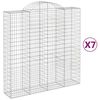vidaXL Paniers &agrave; gabions arqu&eacute;s 7 pcs 200x50x200/220 cm Fer galvanis&eacute;