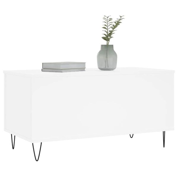 vidaXL Table basse Blanc 90x44,5x45 cm Bois d'ing&eacute;nierie
