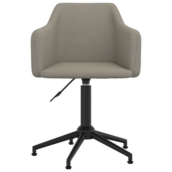 vidaXL Chaises pivotantes &agrave; manger lot de 2 Gris clair Velours