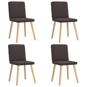 vidaXL Chaises &agrave; manger lot de 4 marron fonc&eacute; tissu