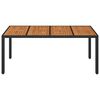 vidaXL Table de jardin dessus en bois Noir 190x90x75 cm R&eacute;sine tress&eacute;e