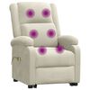 vidaXL Fauteuil de massage Cr&egrave;me Velours