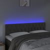 vidaXL T&ecirc;te de lit &agrave; LED Gris fonc&eacute; 144x7x78/88 cm Velours