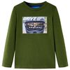 T-shirt enfants &agrave; manches longues kaki fonc&eacute; 128