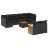 vidaXL Salon de jardin 10 pcs avec coussins noir r&eacute;sine tress&eacute;e