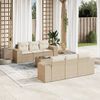 vidaXL Salon de jardin avec coussins 7 pcs beige r&eacute;sine tress&eacute;e