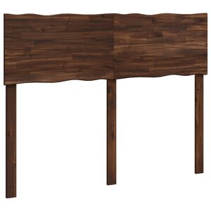 vidaXL T&ecirc;te de lit en bois brut ROSTOCK Marron fonc&eacute; 140 cm