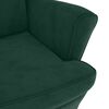 vidaXL Fauteuil &agrave; oreilles avec tabouret vert fonc&eacute; velours