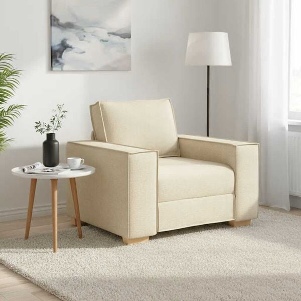 vidaXL Canap&eacute;-chaise Cr&egrave;me 100x78x84 cm Tissu