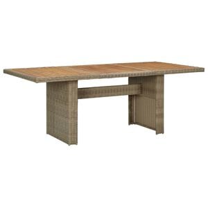 vidaXL Table &agrave; manger de jardin Marron 200x100x74 cm R&eacute;sine tress&eacute;e