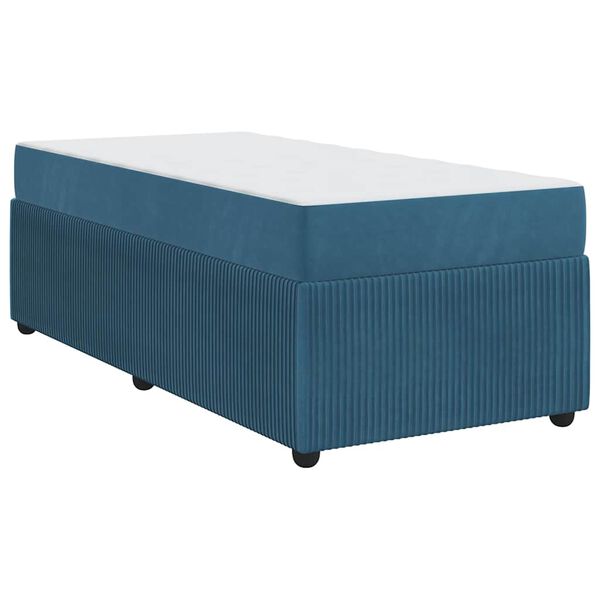 vidaXL Cadre de lit avec matelas avec matelas Bleu 80 x 200 cm Velours