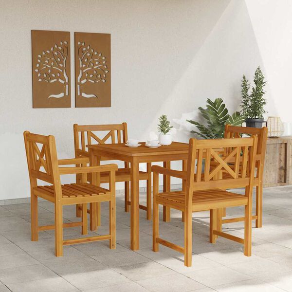 vidaXL Ensemble de salle &agrave; manger pour jardin 5 pcs Marron