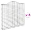 vidaXL Paniers &agrave; gabions arqu&eacute;s 15 pcs 200x30x180/200 cm Fer galvanis&eacute;