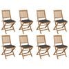 vidaXL Chaises pliantes avec coussins, 8 pi&egrave;ces, en bois d'acacia massif