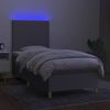 vidaXL Sommier &agrave; lattes de lit avec matelas et LED Gris clair 90x200cm
