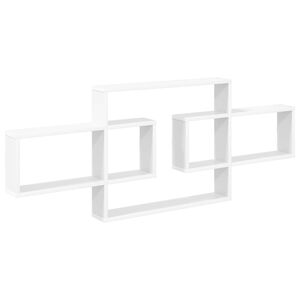 vidaXL &Eacute;tag&egrave;re Murale Blanc 130 x 10 x 50 cm Bois d'ing&eacute;nierie