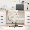 vidaXL Chaise pivotante de bureau cr&egrave;me boucl&eacute; comme de la laine tissu