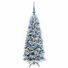 vidaXL Sapin de No&euml;l artificiel avec 150 LED avec support Blanc 120 cm