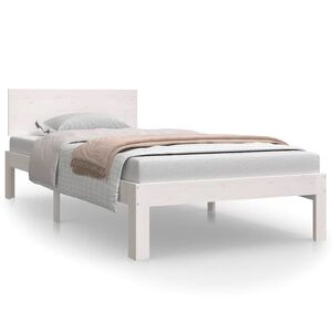 vidaXL Cadre de lit sans matelas blanc bois de pin massif 90x200 cm