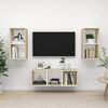 vidaXL Ensemble de meubles TV 3pcs Blanc ch&ecirc;ne sonoma Bois ing&eacute;nierie