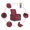 vidaXL Fauteuil inclinable de massage électrique Rouge bordeaux Tissu
