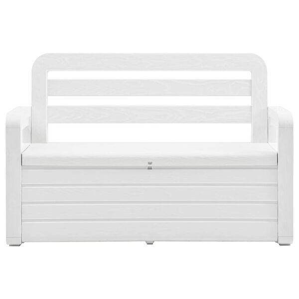 vidaXL Banc de rangement de jardin 132,5 cm plastique blanc
